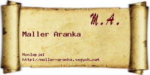 Maller Aranka névjegykártya